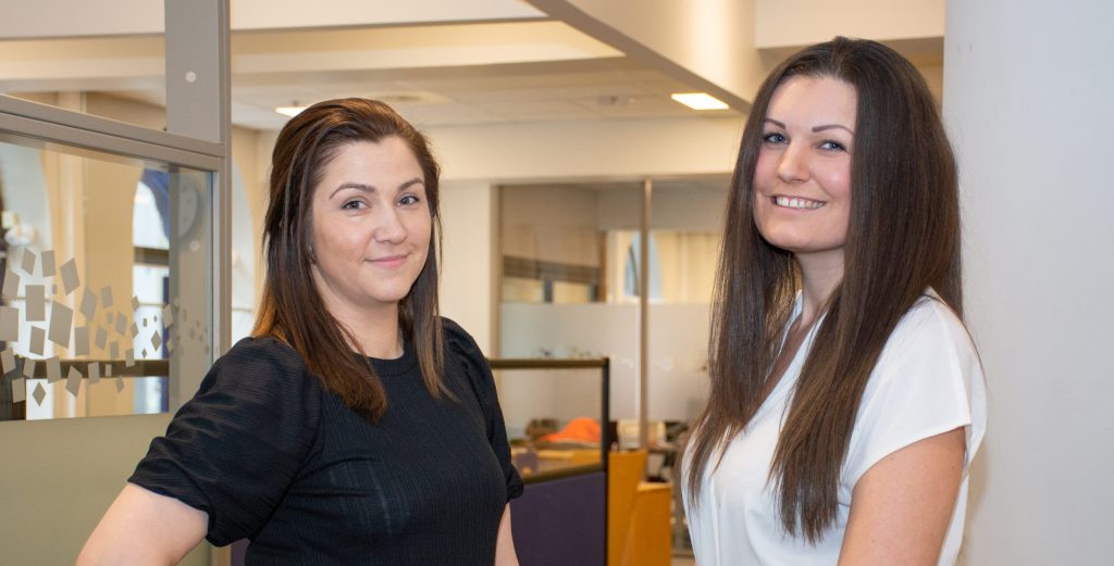 Rådgiverne Senka Bratci-Bortonjic og Aggi Ingrid Vinterlykke i Sparebanken Øst